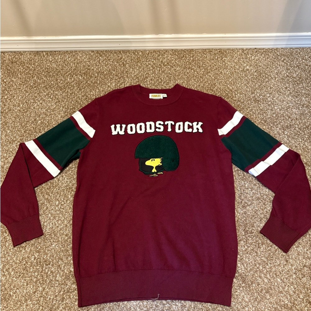 Aeropostale Burgundy and Forest Green Crewneck Sweater